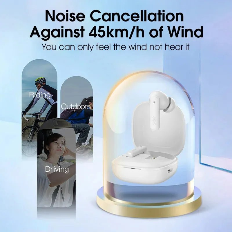 NEW Wireless QCY TWS Bluetooth 5.2 Earphones Ear Buds 40dB Active Noise Cancellation Headset 6 Mic ENC HD Call Earbuds Great Base iPhone IOS & Android