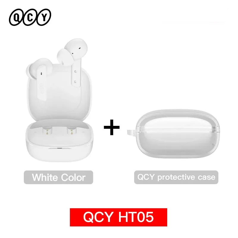 NEW Wireless QCY TWS Bluetooth 5.2 Earphones Ear Buds 40dB Active Noise Cancellation Headset 6 Mic ENC HD Call Earbuds Great Base iPhone IOS & Android