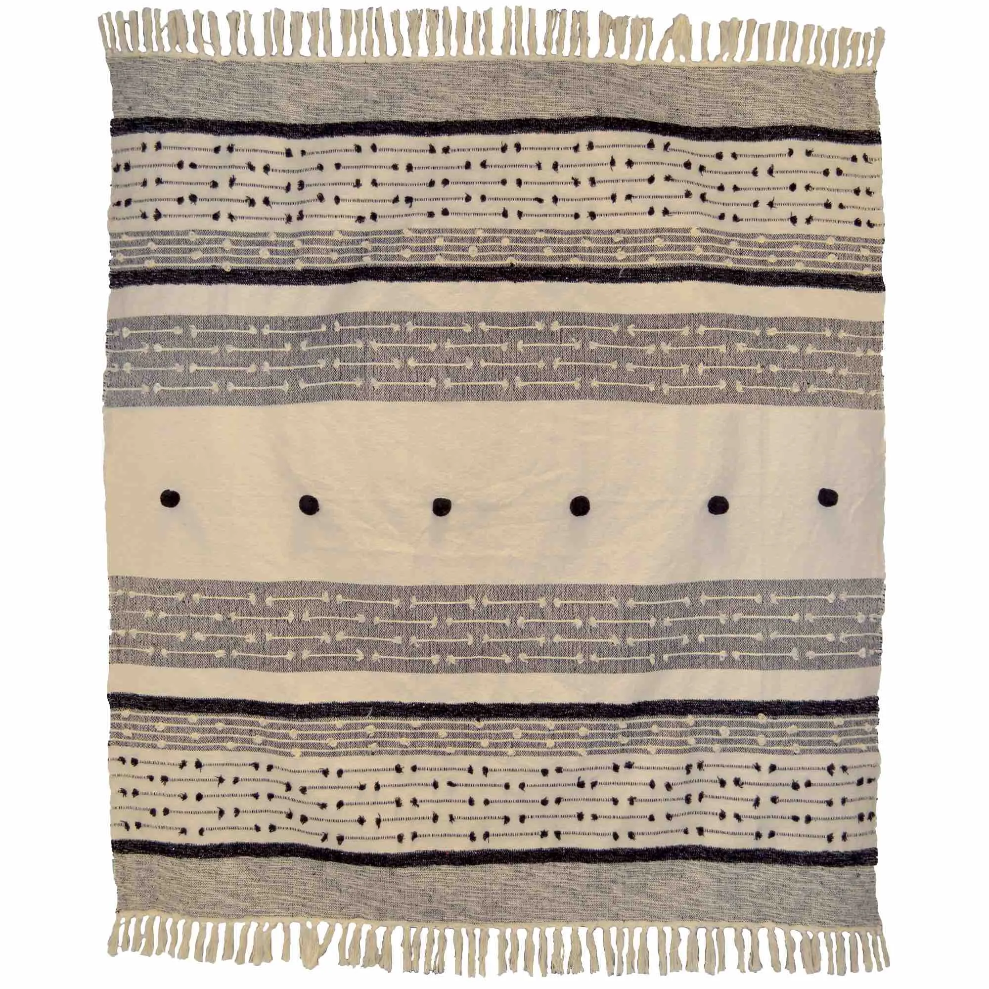 Nina Textured Throw - Grey/White