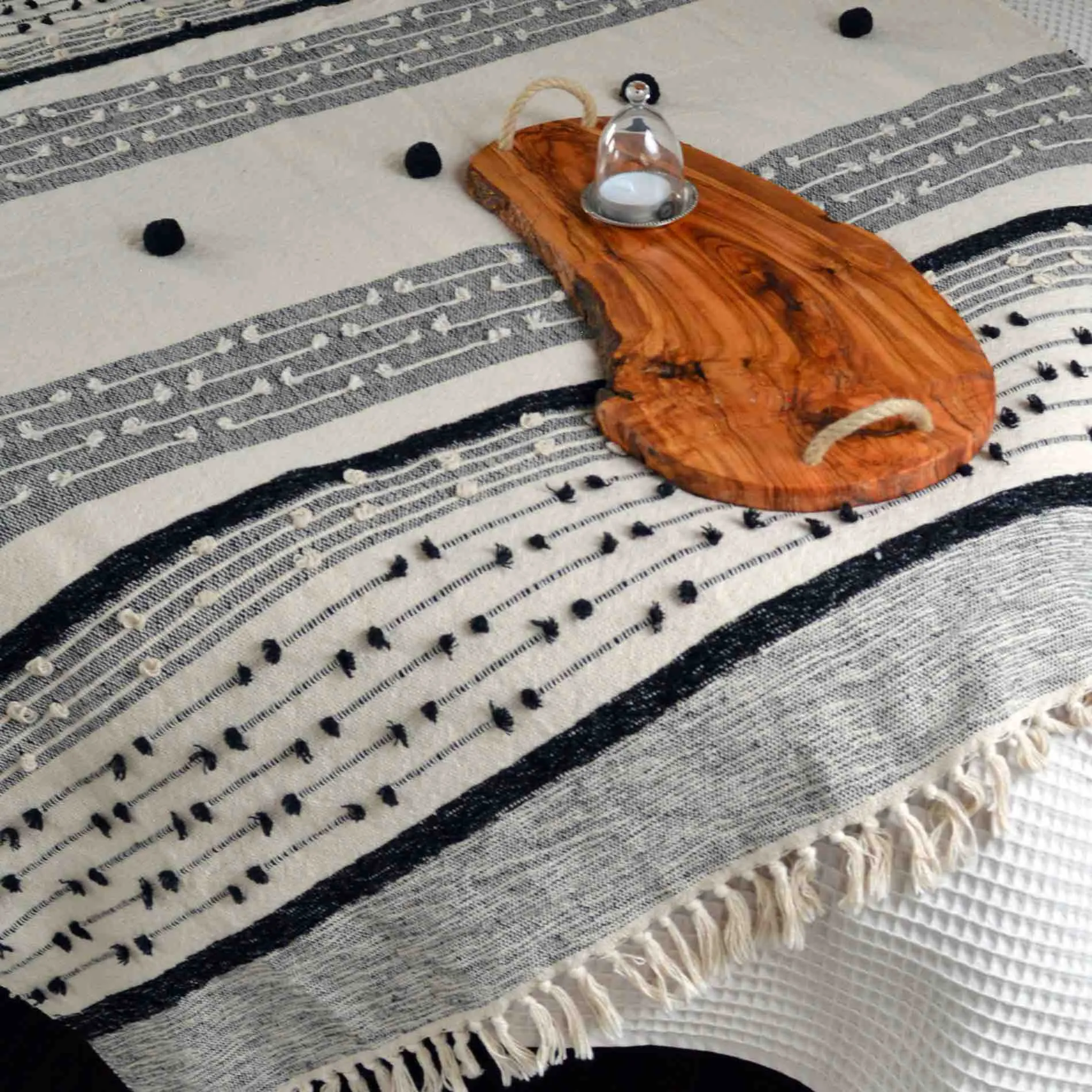 Nina Textured Throw - Grey/White