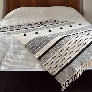 Nina Textured Throw - Grey/White