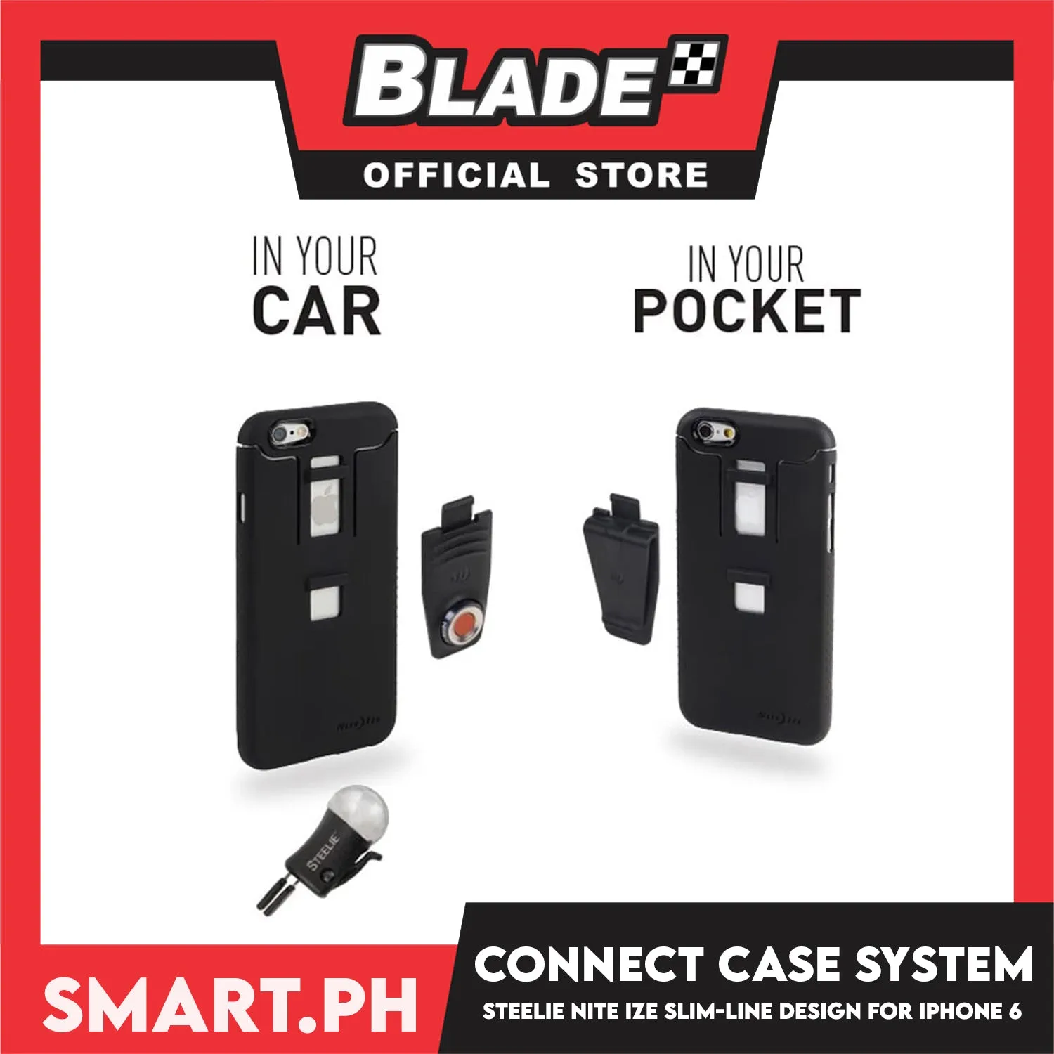 Nite Ize Steelie Connect Case System for iPhone 6 NZ-STCNTI6-01R8 (Black) Steelie Vent Mount and Rugged Pocket Clip