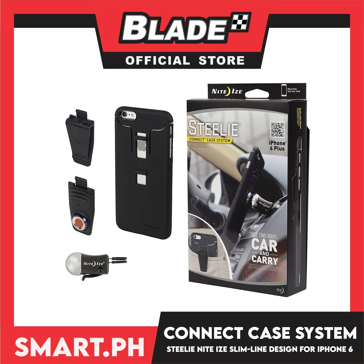 Nite Ize Steelie Connect Case System for iPhone 6 NZ-STCNTI6-01R8 (Black) Steelie Vent Mount and Rugged Pocket Clip