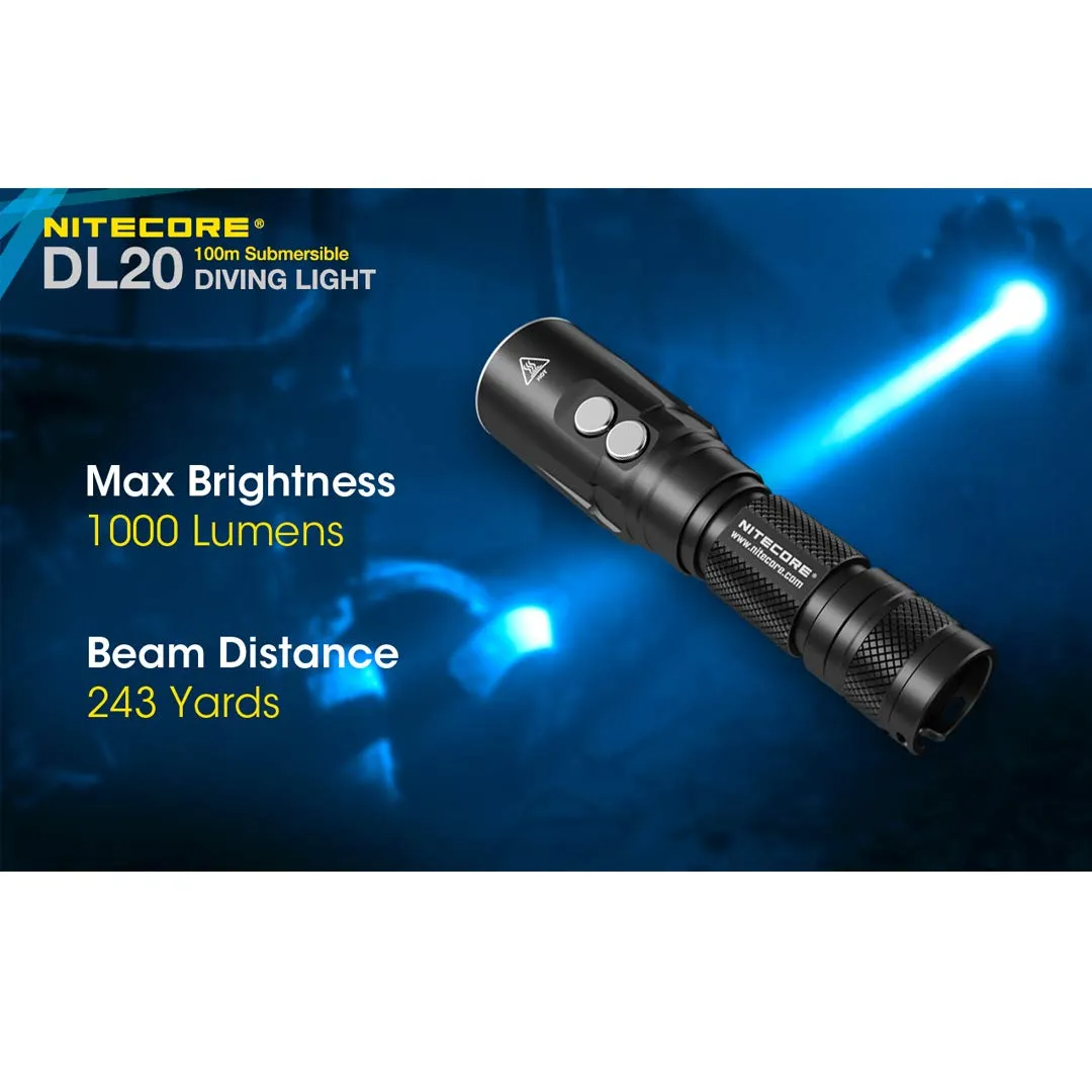 Nitecore - DL20 100m Submersible 1000 Lumen Dive Light with Red Light