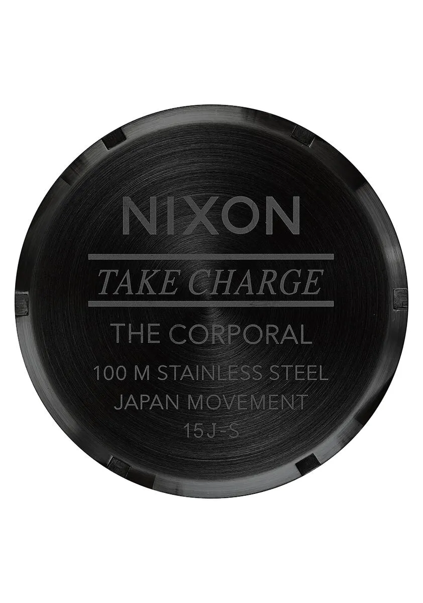 Nixon 48mm Corporal Stainless Steel Watch Matte Black/Gold A346-1041