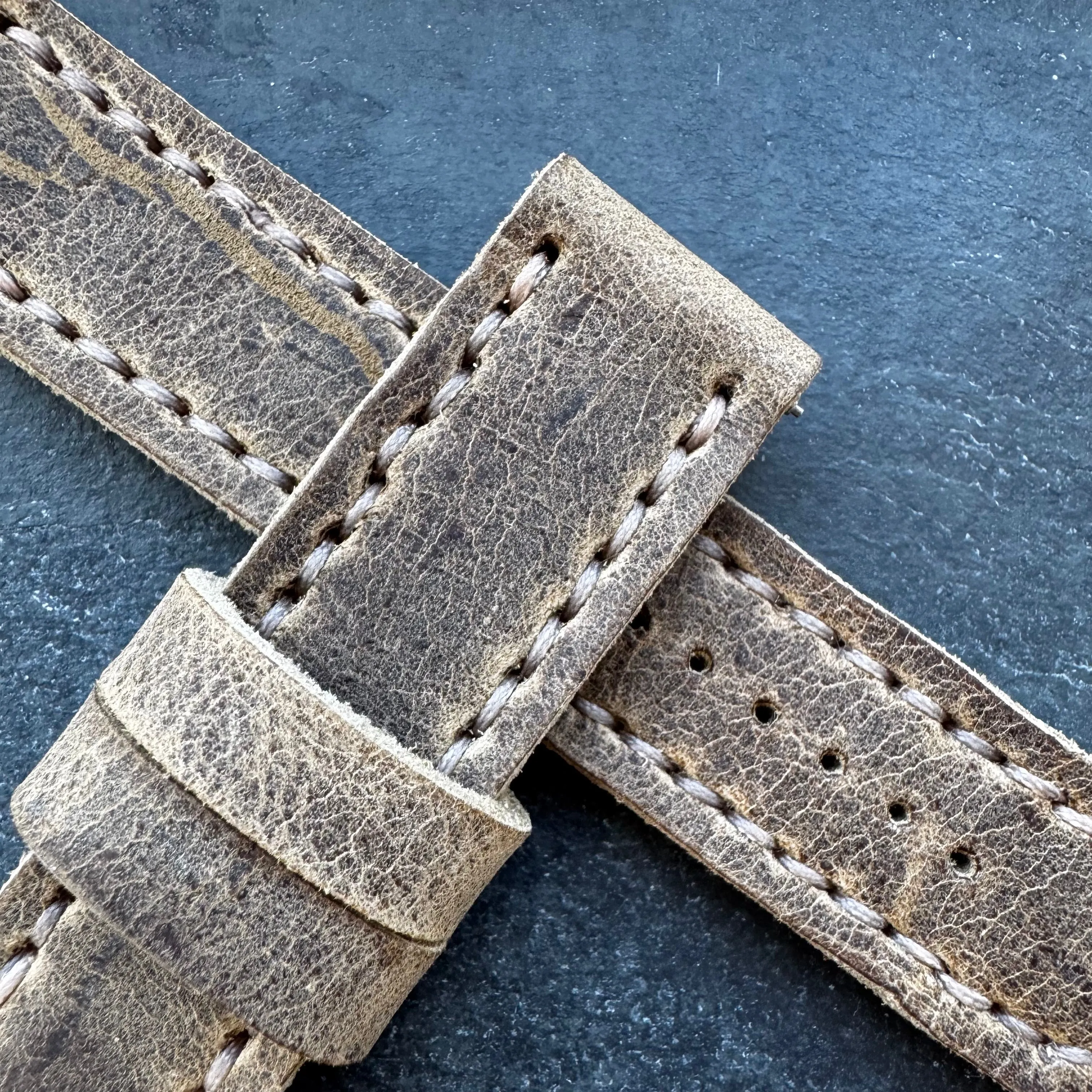 No. 44 AVIATOR Leather Watch Straps - Wild African Kudu