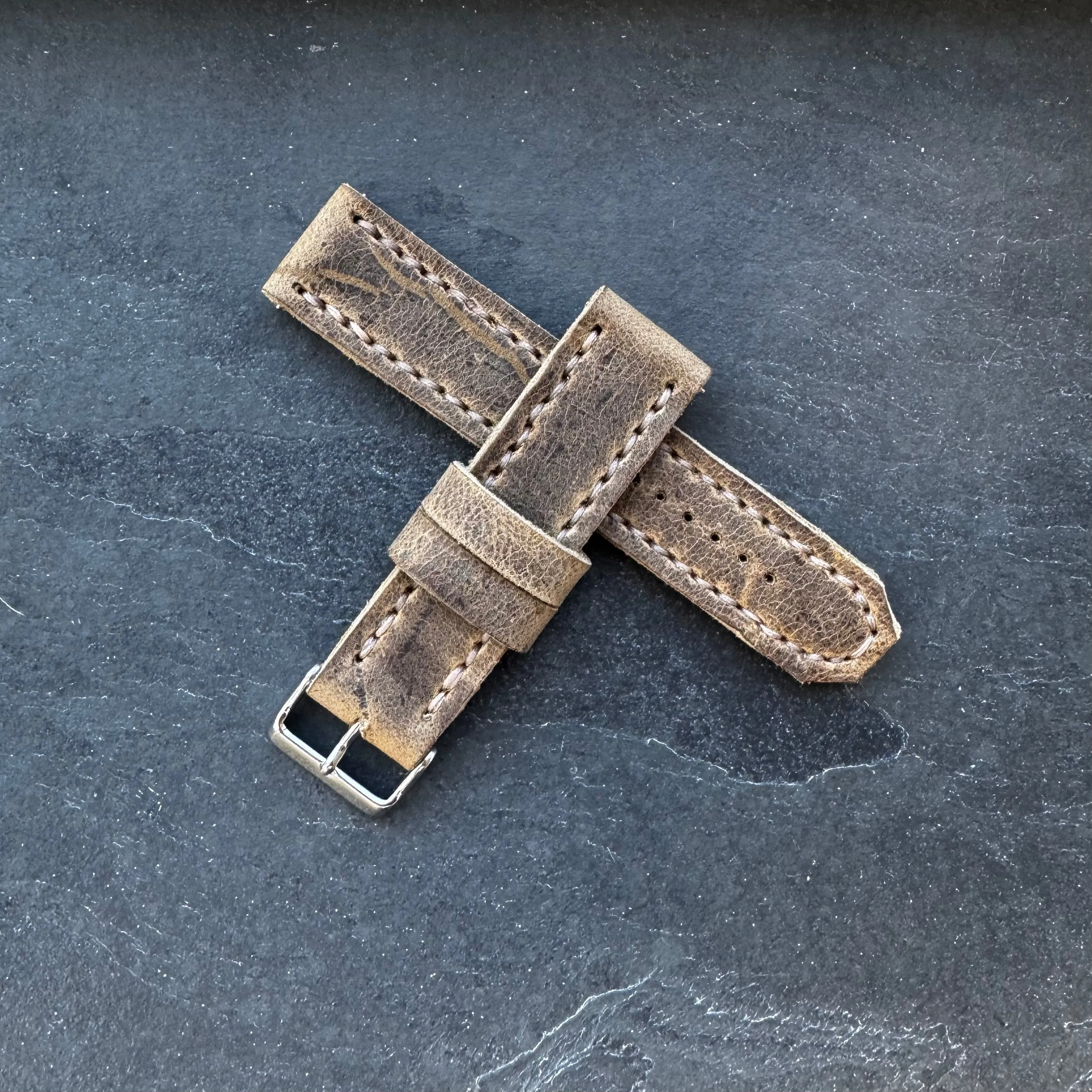 No. 44 AVIATOR Leather Watch Straps - Wild African Kudu