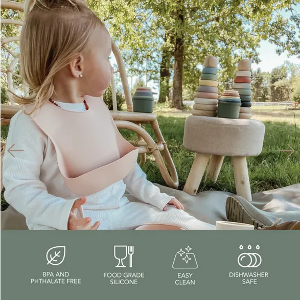 noüka | Silicone Feeding Bib | Light Storm