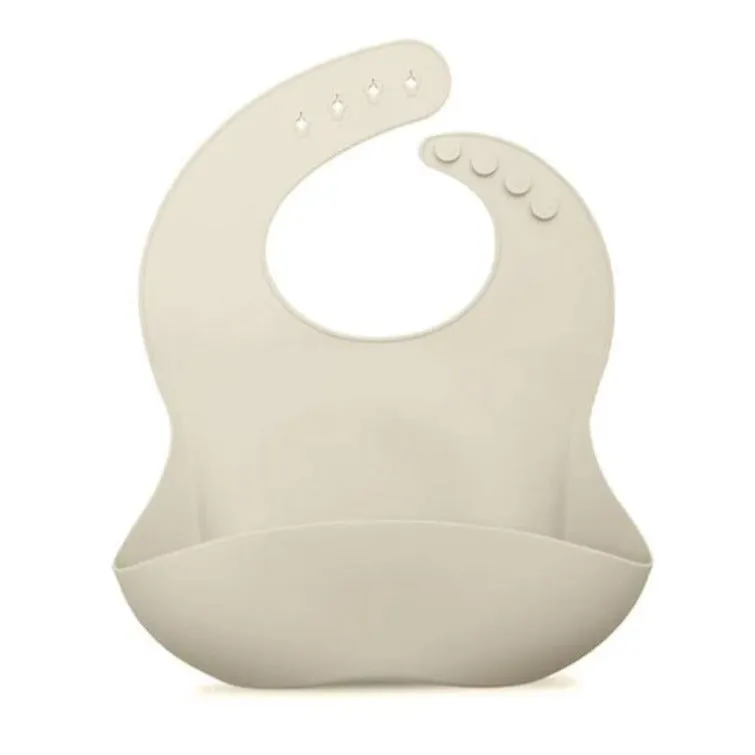 noüka | Silicone Feeding Bib | Shifting Sand Ivory