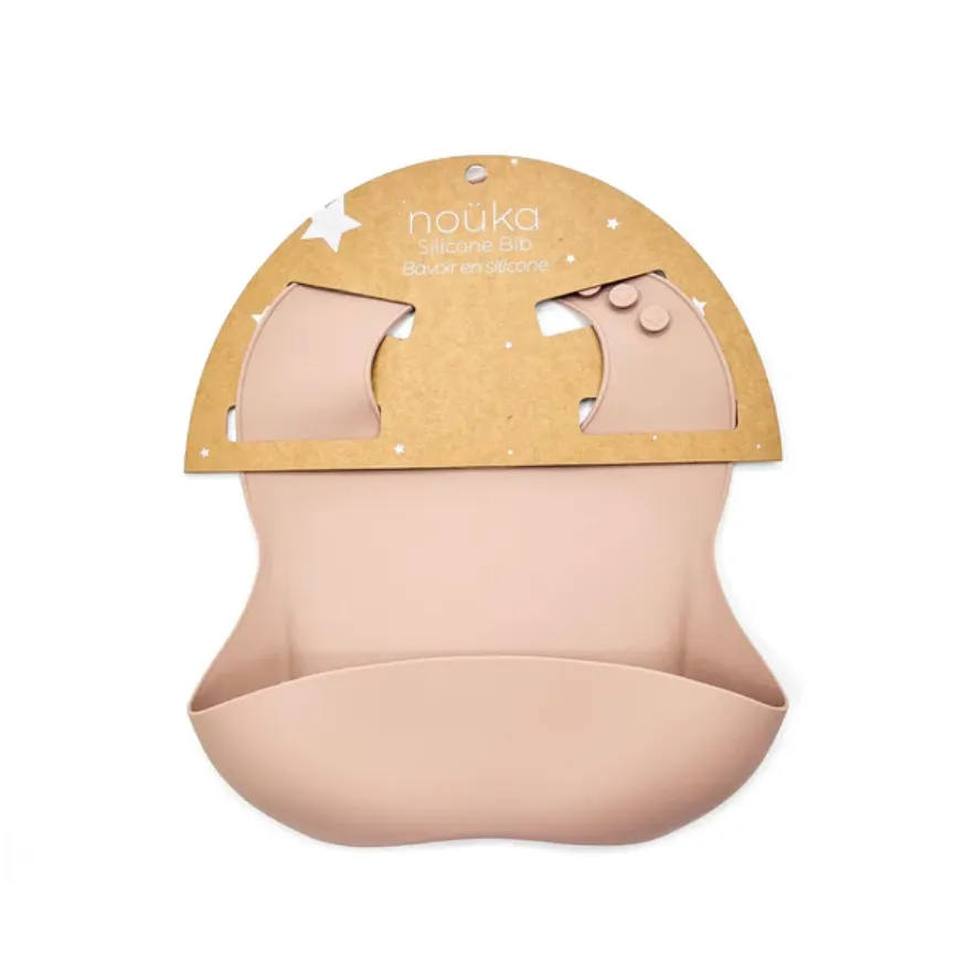 noüka | Silicone Feeding Bib | Soft Blush