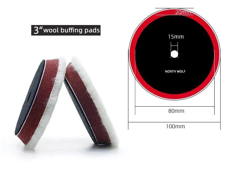 North Wolf High Nap Wool Pad With Foam, 12mm, 3"