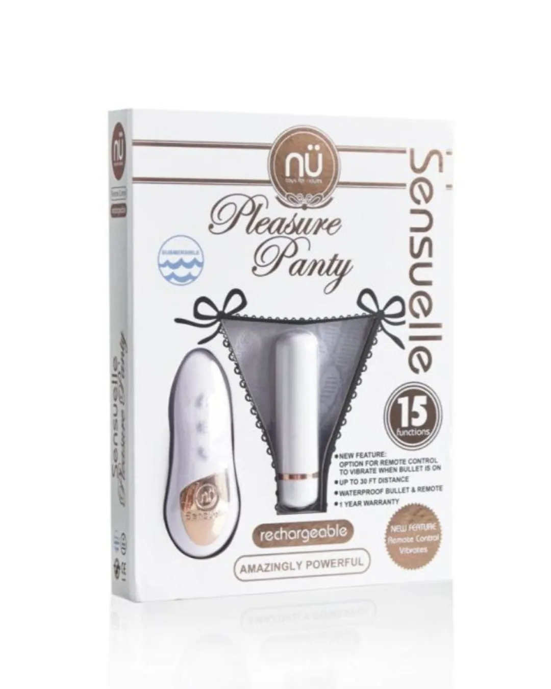 Nu Sensuelle Remote Control Pleasure Panty Vibrator 15 Function White