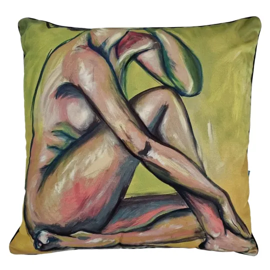 Nude Figure Study Yellow (Cushion)