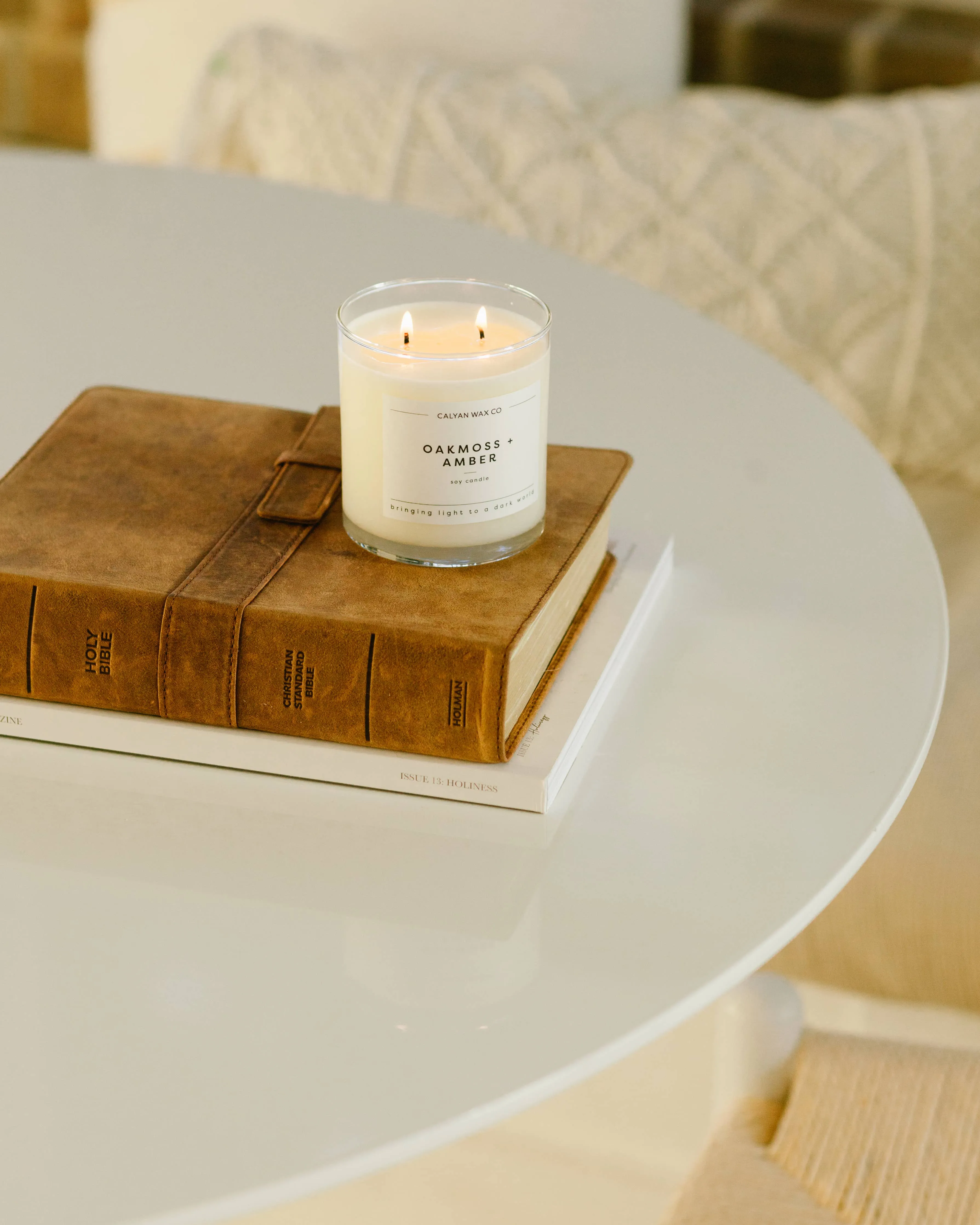 Oakmoss   Amber Glass Tumbler Soy Candle