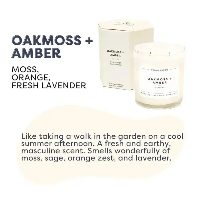Oakmoss   Amber Glass Tumbler Soy Candle