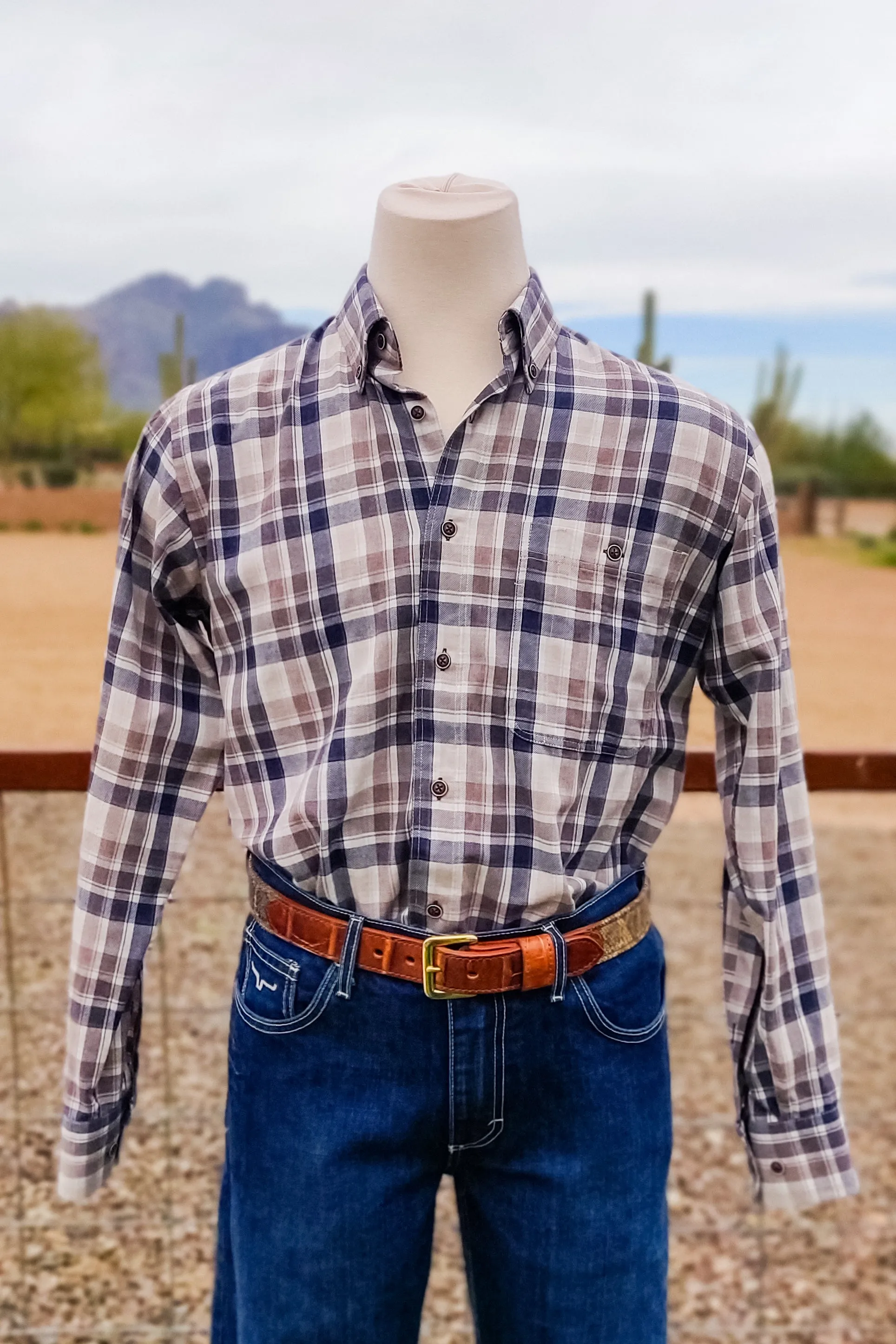 Oat Branch Brushed Cotton Button Down by Madison Creek Outfitters