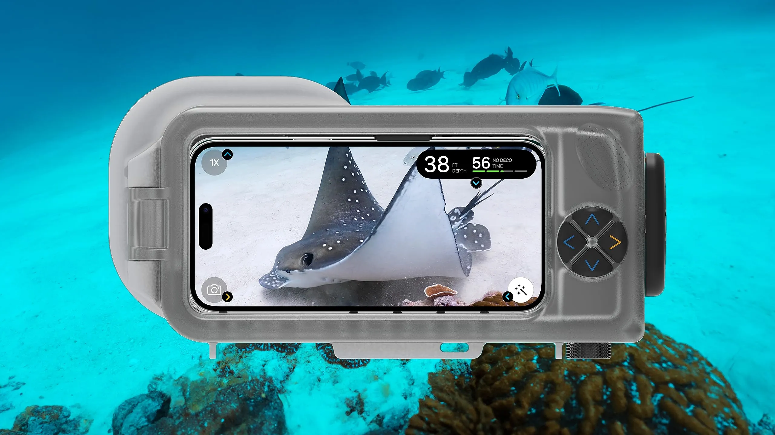 OCEANIC  Dive Housing | Use Your iPhone as an Underwater Camera & Dive Computer | Depth to 196ft | Waterproof | Great for Scuba Diving & Snorkeling | Compatible with iPhones That Run iOS 16 or Newer