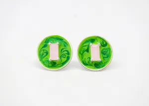 October (enamel marbling birthstone earrings)