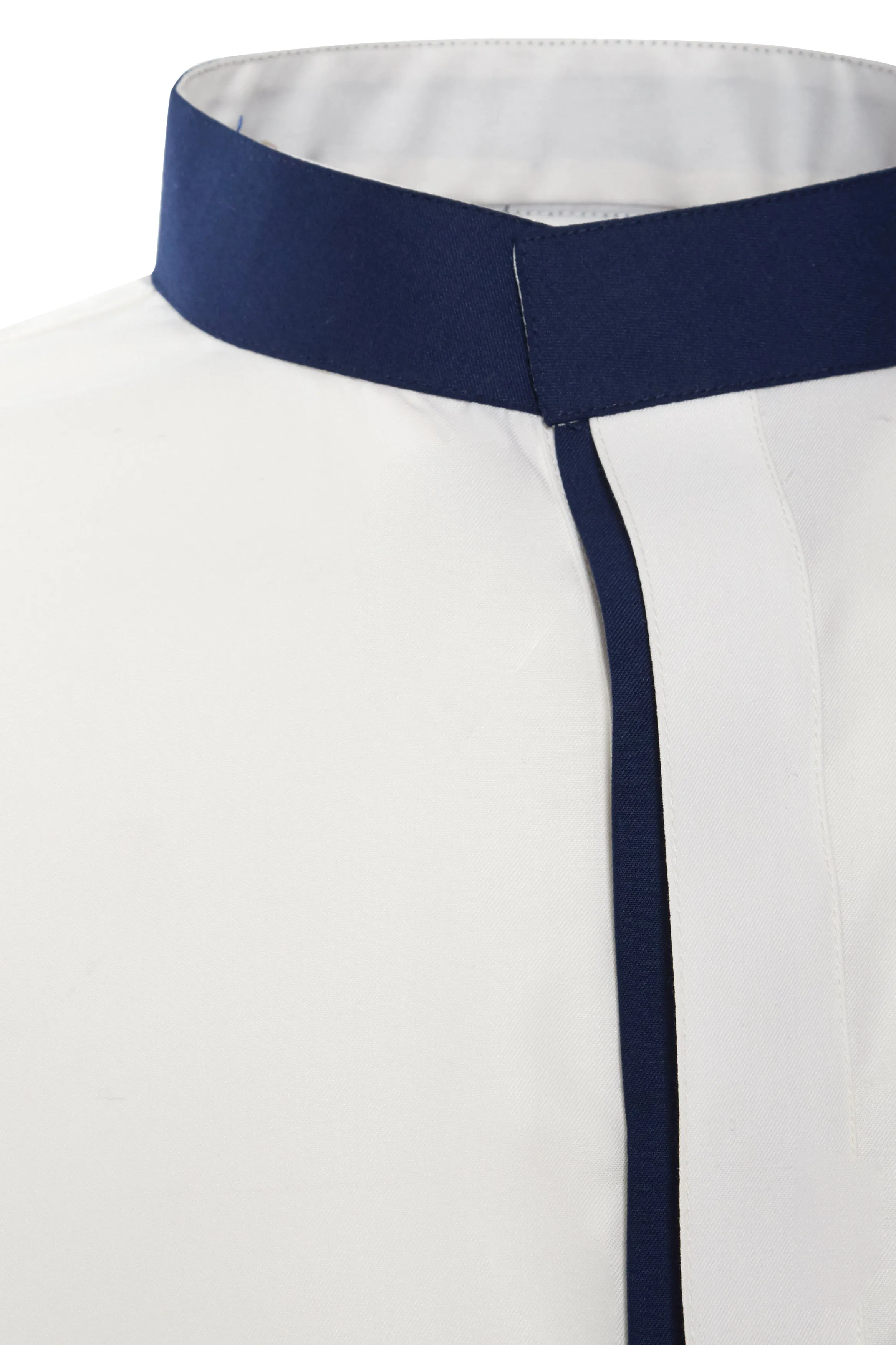 Off White & Navy - Collar Thobe