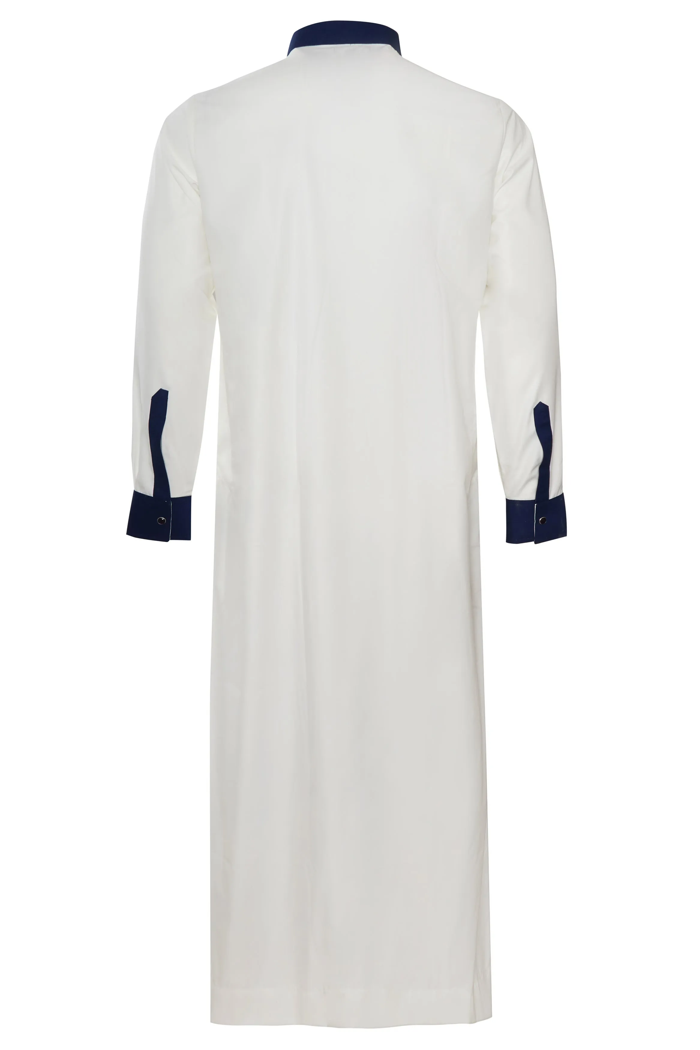Off White & Navy - Collar Thobe