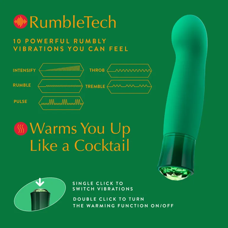 Oh My Gem Enchanting Warming G-Spot Explorer Vibrator - Emerald Green