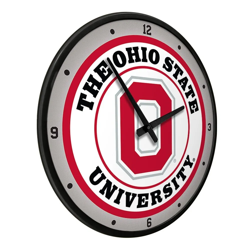 Ohio State Buckeyes: Block O - Modern Disc Wall Clock