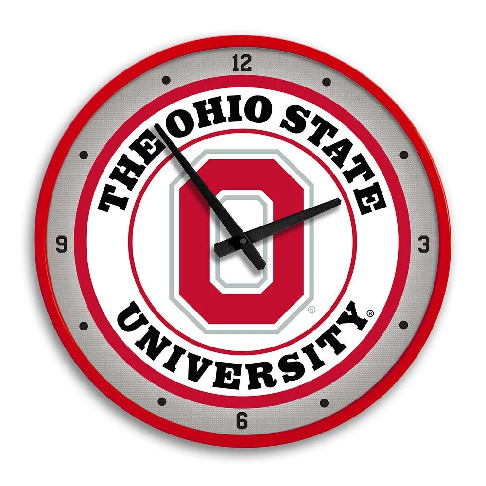 Ohio State Buckeyes: Block O - Modern Disc Wall Clock