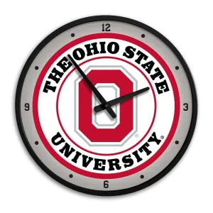 Ohio State Buckeyes: Block O - Modern Disc Wall Clock