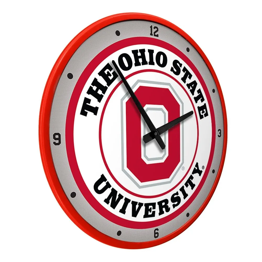 Ohio State Buckeyes: Block O - Modern Disc Wall Clock
