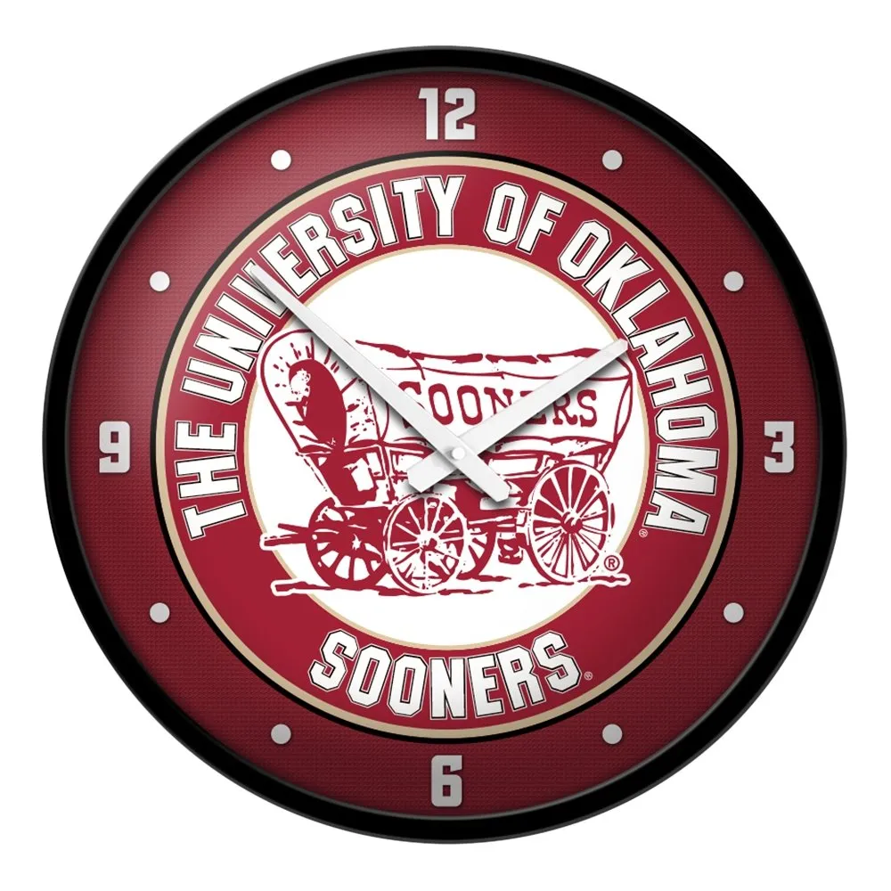 Oklahoma Sooners: Wagon - Modern Disc Wall Clock