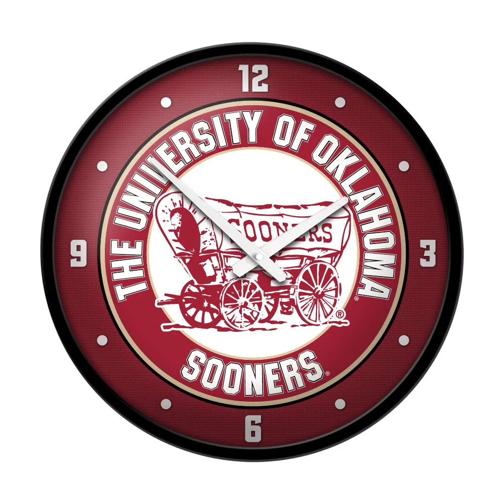 Oklahoma Sooners: Wagon - Modern Disc Wall Clock