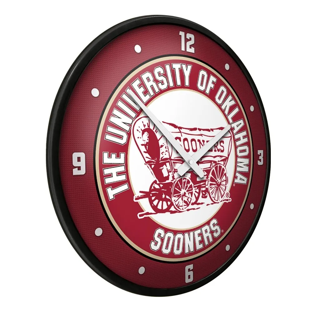 Oklahoma Sooners: Wagon - Modern Disc Wall Clock