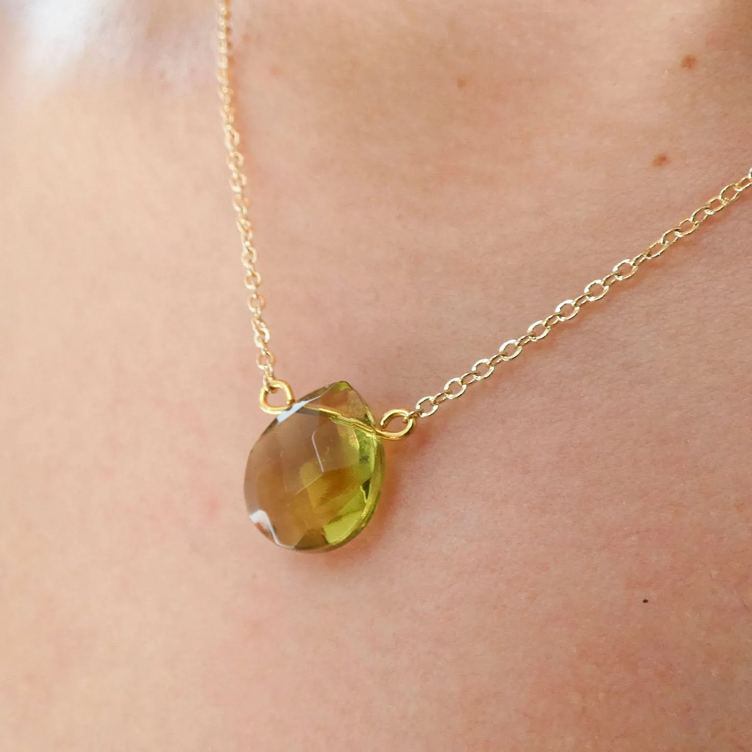 Olive Crystal Necklace