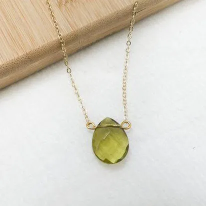 Olive Crystal Necklace