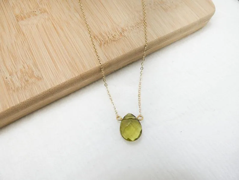 Olive Crystal Necklace