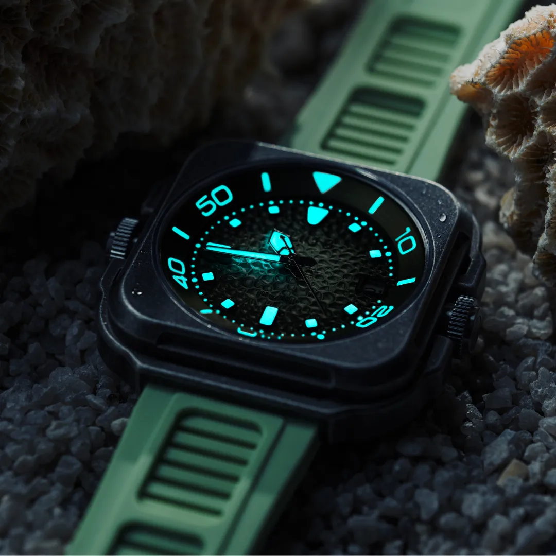 OLTO-8 Coral Steward Diving Automatic Watch Retro Green
