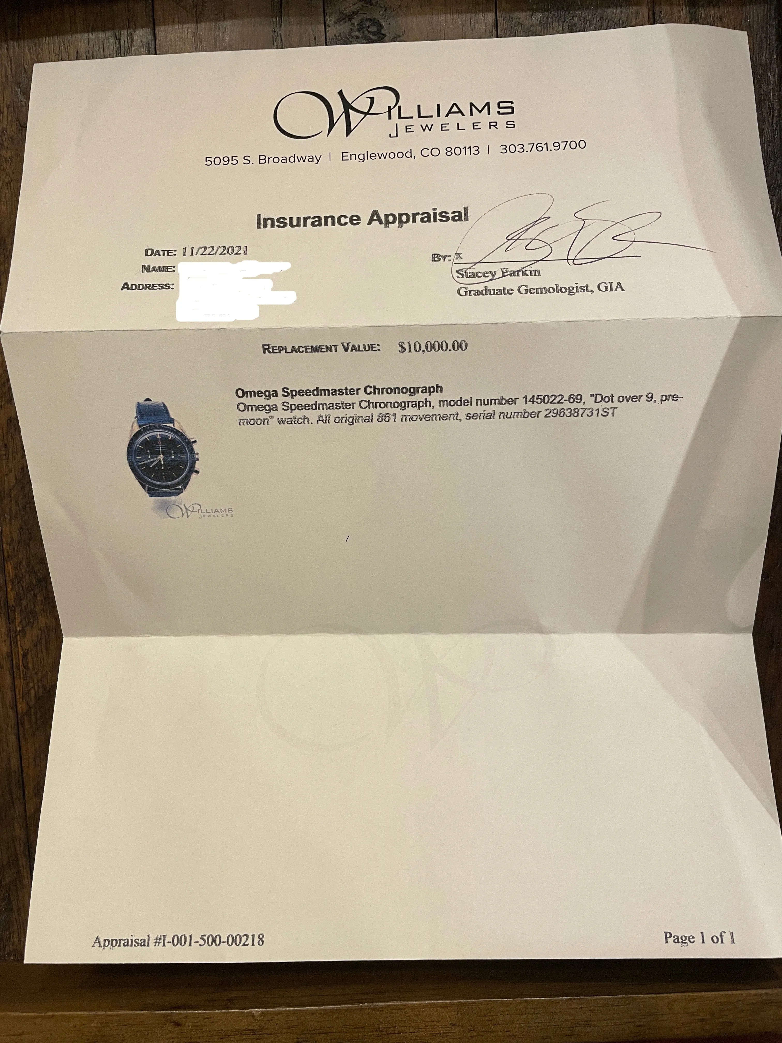 Omega Speedmaster 145.022-69