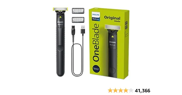 OneBlade, 45 min run time/8hour carging (NiMH, Adaptor), Original  blade, Stubble combs comb (1,3,5 mm)  QP1424/10