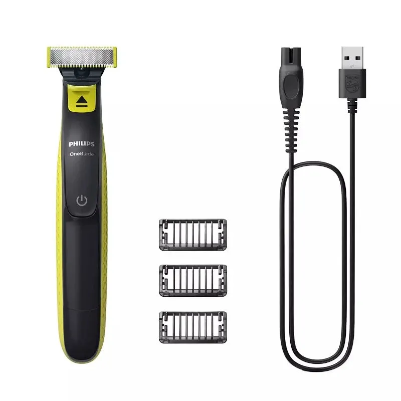 OneBlade, 45 min run time/8hour charging (NiMH, Adaptor), Original  blade, Stubble combs comb (1,3,5 mm) QP2724/10
