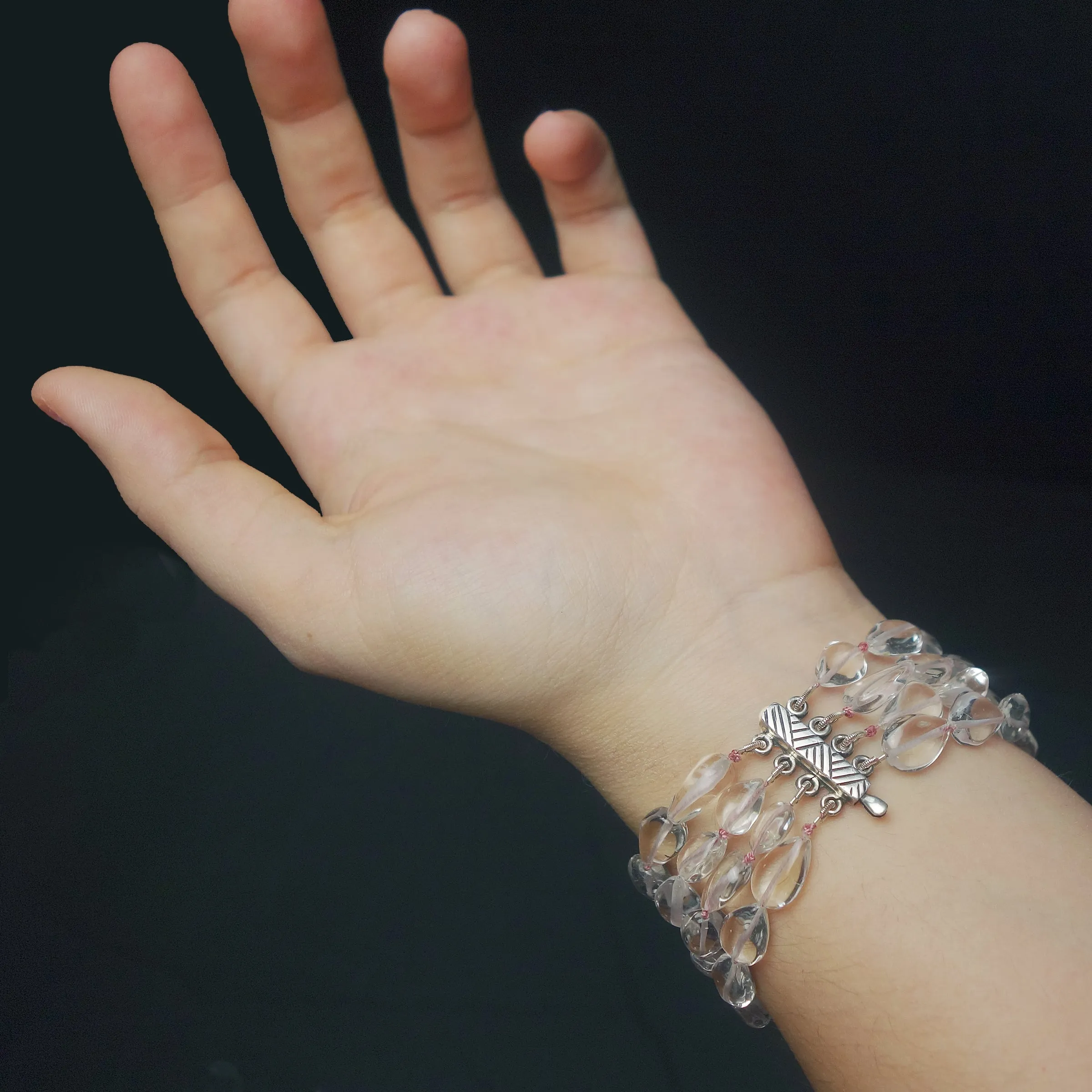 Oodles of Clear Quartz bracelet with rose gold
