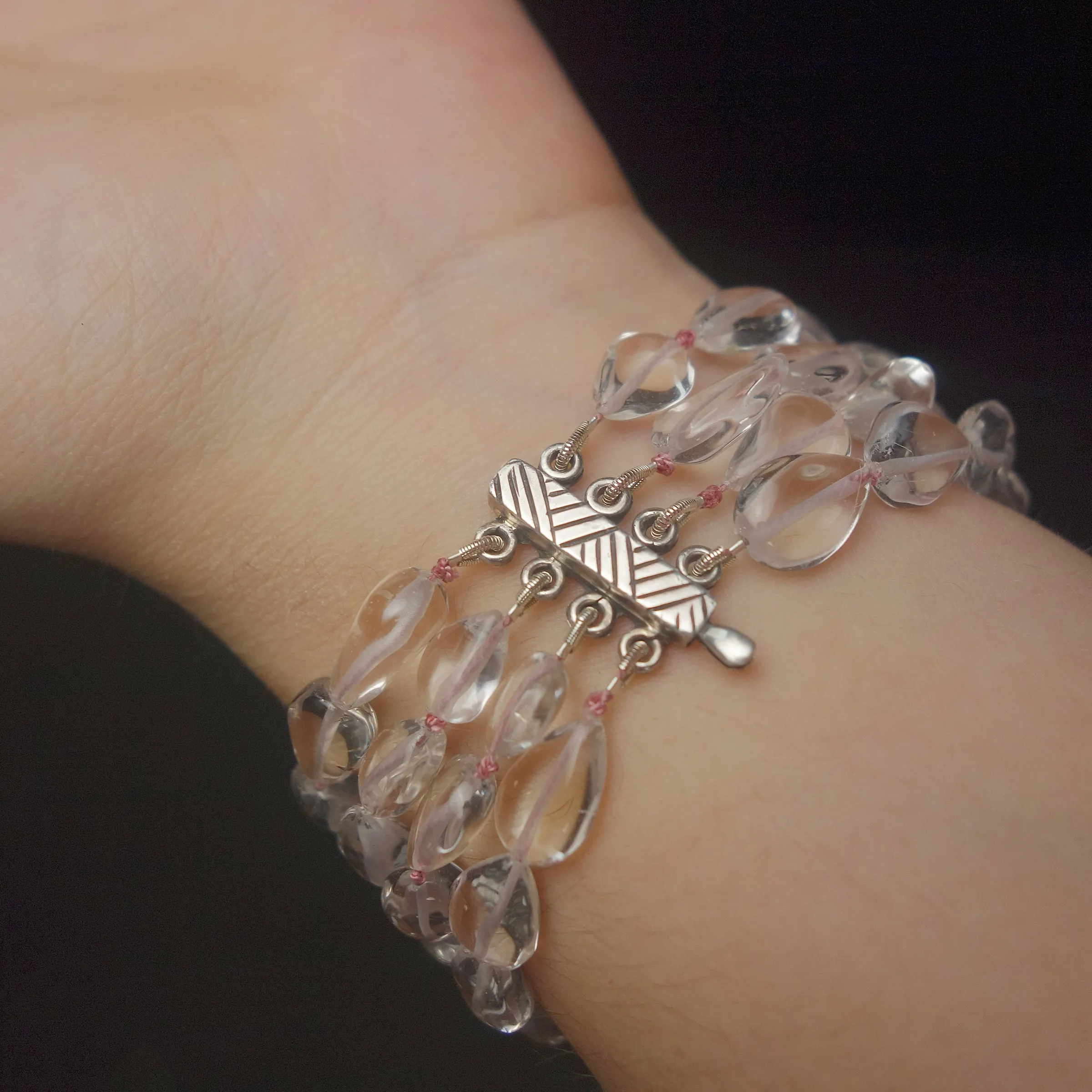 Oodles of Clear Quartz bracelet with rose gold