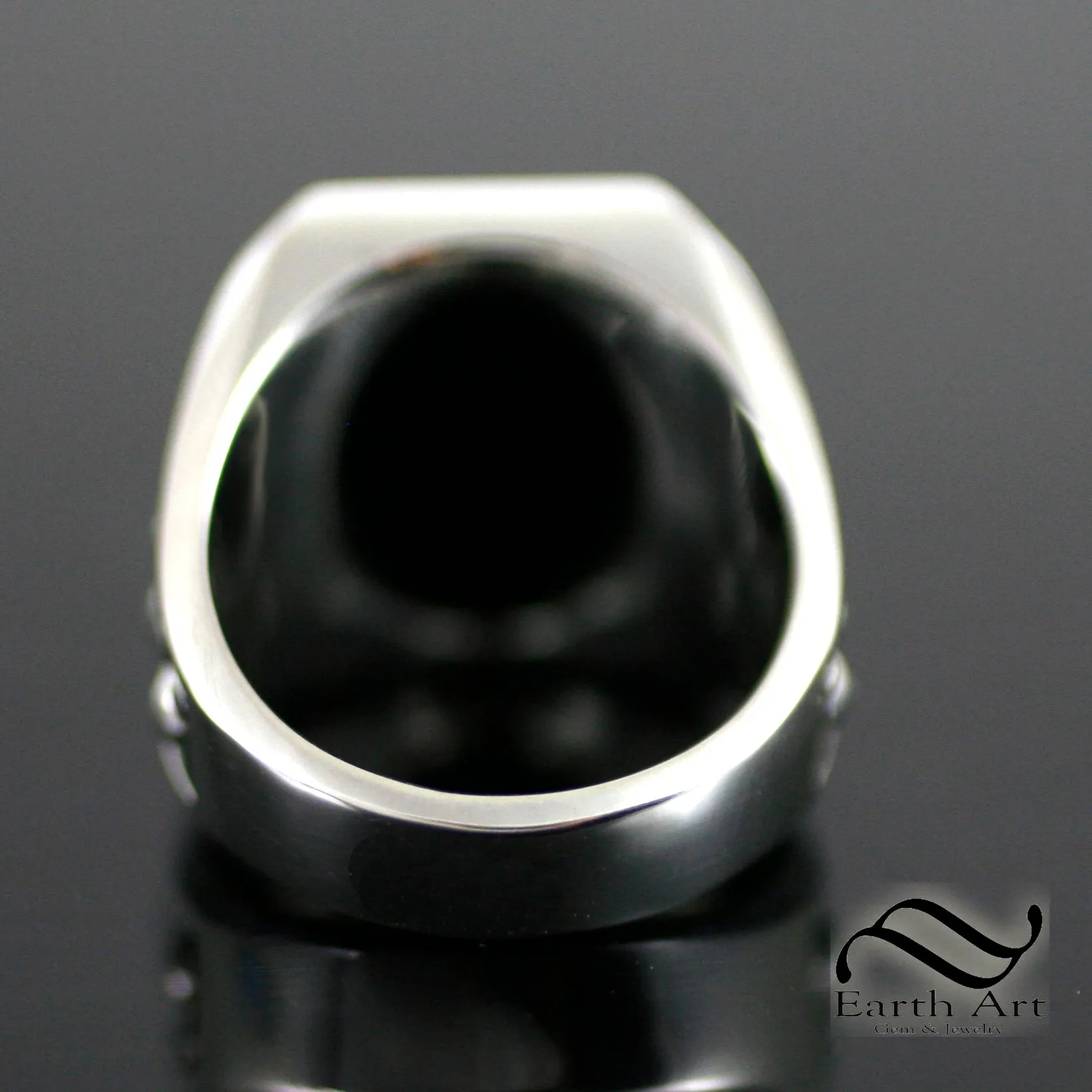 Opal in Sterling Silver - Mens Ocean Signet Ring