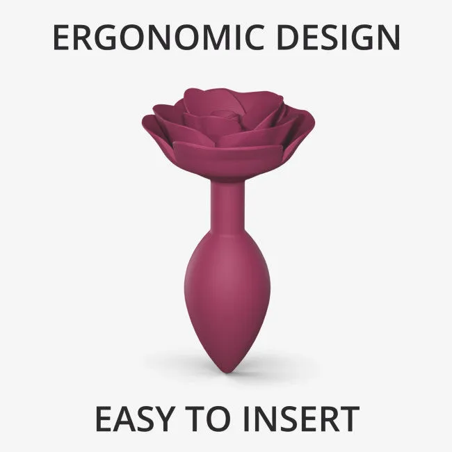 Open Roses Medium Silicone Anal Plug - Plum