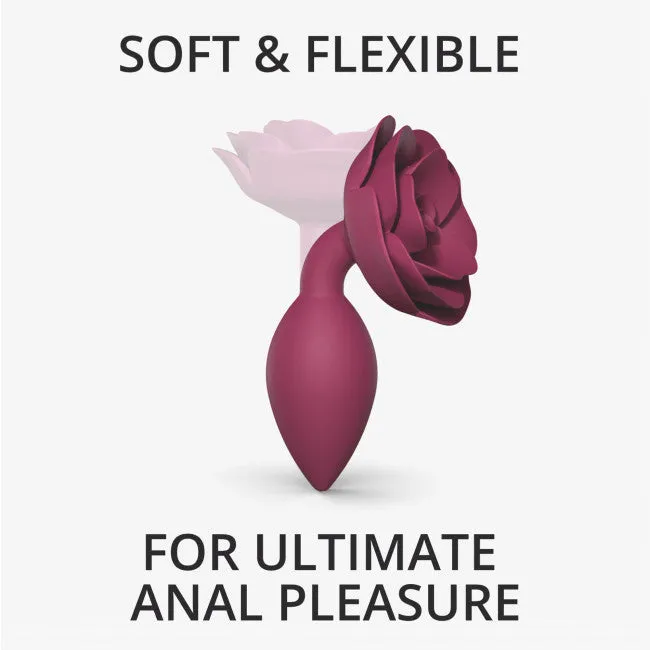 Open Roses Medium Silicone Anal Plug - Plum