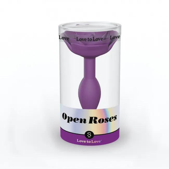 Open Roses Small Silicone Anal Plug - Purple