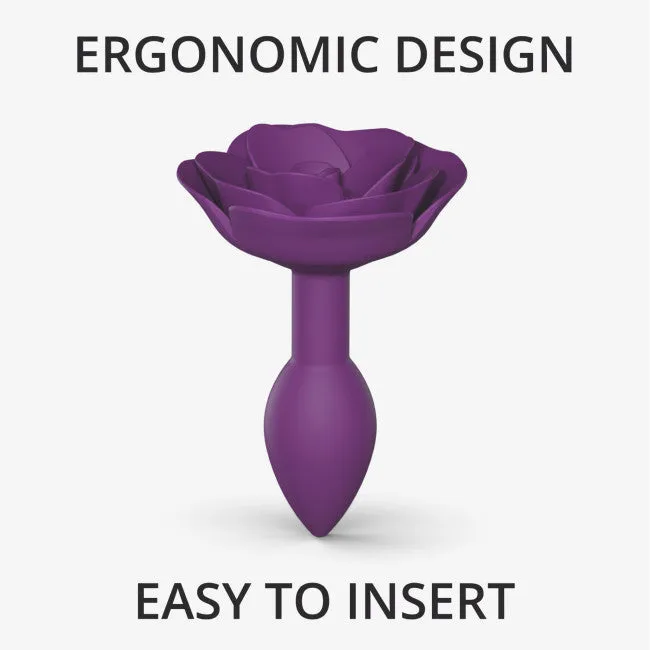 Open Roses Small Silicone Anal Plug - Purple
