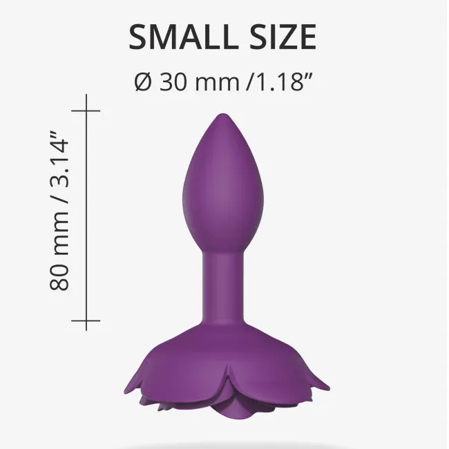 Open Roses Small Silicone Anal Plug - Purple