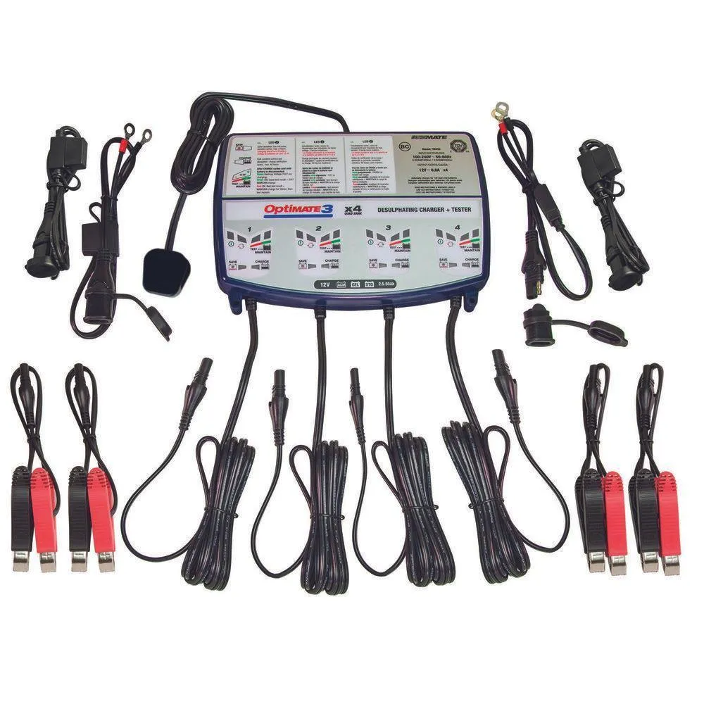 Optimate 3 X 4 Power Sport Quad Bank Charger / Maintainer - Tm454