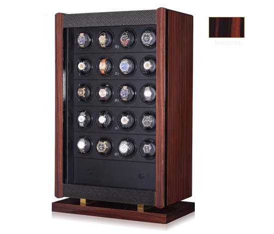 Orbita Avanti 24- Twenty Four Rotorwind Watch Winder (Macassar Wood/Carbon Fiber)