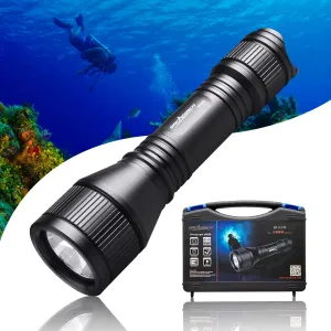 ORCATORCH D550 Scuba Dive Light, 1000 Lumens Super Bright Underwater Diving Flashlight with 3 Modes, IP68 Waterproof Night Dive Torch 150 Meters Submersible Light